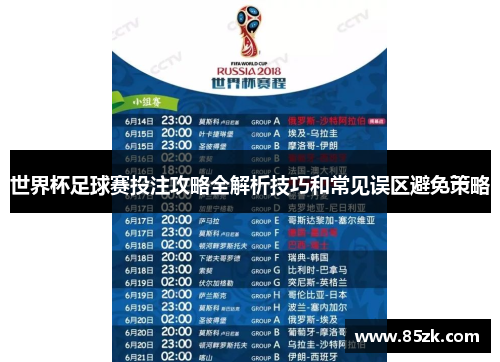 世界杯足球赛投注攻略全解析技巧和常见误区避免策略
