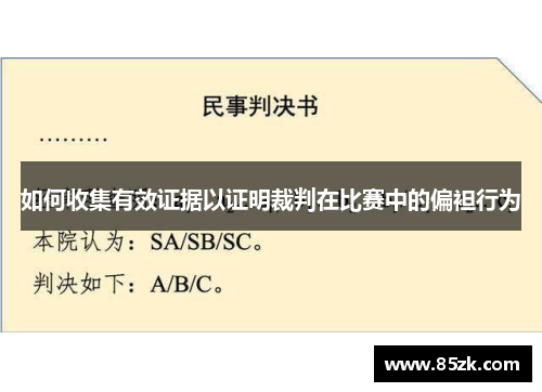 如何收集有效证据以证明裁判在比赛中的偏袒行为